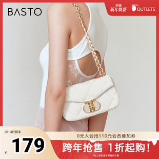 时尚 商场同款 通勤绗缝包单肩斜挎包女X3468CX4 新款 百思图春夏季