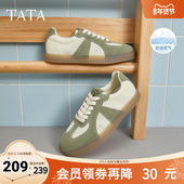 TATA他她网面德训鞋 SQB01BM5 女2025秋新款 女薄款 透气复古休闲板鞋