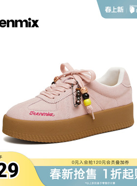 天美意2026春新款纯色百搭复古系带运动休闲女德训鞋KG154AM6
