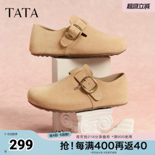 穆勒鞋 TATA他她女鞋 CUG01CM5 百搭厚底外穿拖鞋 新款 复古勃肯鞋 春季