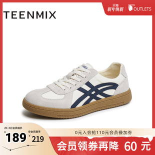 平底系带男德训鞋 百搭板鞋 AG991BM5 运动休闲鞋 天美意2025新款