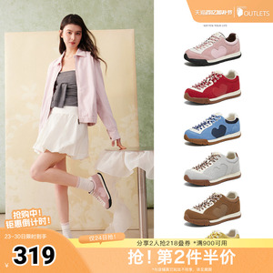 百思图2026春季新款商场同款德训鞋时尚复古女运动休闲鞋W8088AM6
