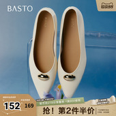 百搭通勤浅口尖头女单鞋 百思图春季 简约时尚 商场同款 F1518AQ5 新款