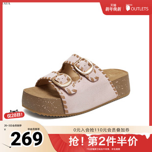 他她2025秋商场同款 新款 勃肯鞋 拖鞋 YUN01BT5 女外穿时尚 TATA