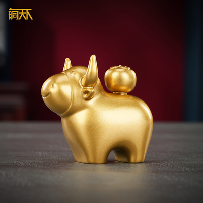 实心黄铜牛市如虹铜牛工艺品