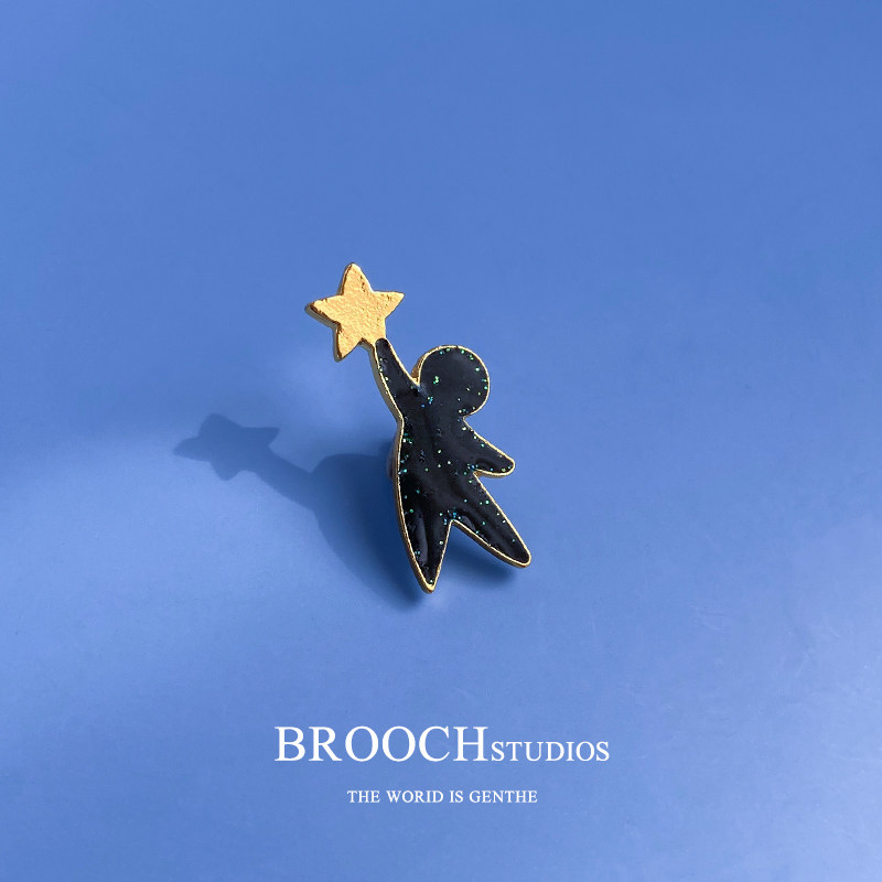 brooch为你摘星卡通胸针夏2023新款情侣学生合金金属徽章百搭饰品