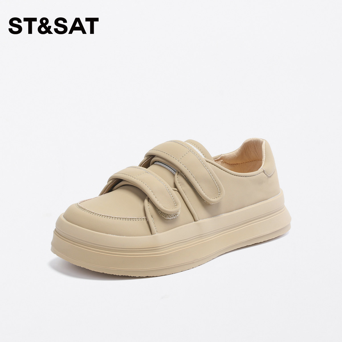 星期六时尚厚度女鞋秋季新款魔术贴甜美单鞋舒适休闲女板鞋,女鞋,休闲板鞋,淘宝优惠券,粉丝福利购,淘宝优惠卷