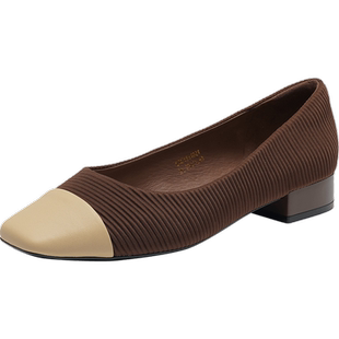 星期六浅口单鞋女春季新款小香风拼色通勤上班女鞋SSC1111021