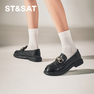 SSC3111N09 厚底圆头学院风英伦风通勤女鞋 星期六乐福鞋 新款