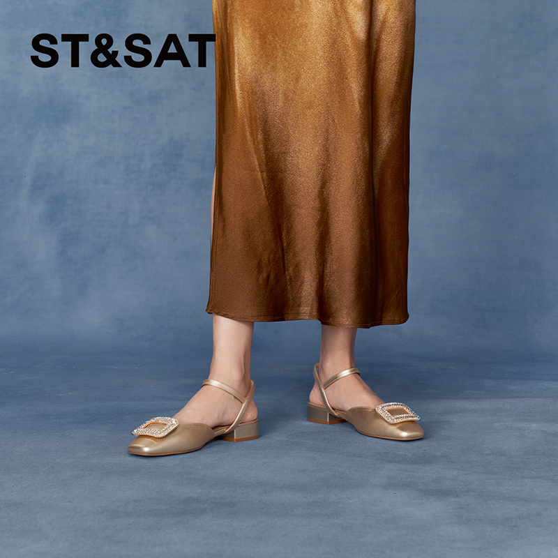 【优雅清晨】星期六时装时尚25轻奢水钻法式气质真皮鞋SSC3114043