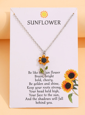 New jewelry necklace sunflower collarbone chain 项链向日葵
