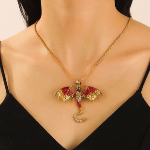 Vintage dripping dragon pendant couple necklace复古情侣项链