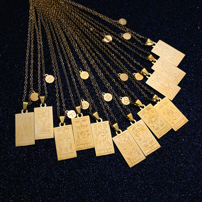 Female Square Necklace 12 Constellations collarbone chain