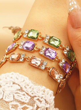 New summer accessories simple crystal colored bracelet手链女