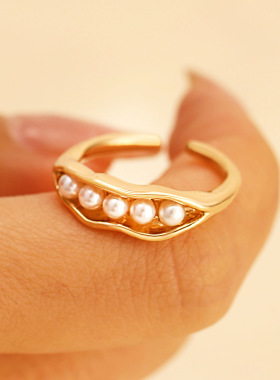 指环女ins风设计镶嵌仿珍珠戒指