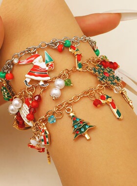 hat Trendy Elk Socks Snowman Christmas Tree fashion bracelet