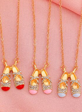 ballet shoes broken diamond necklace feminine Temperament