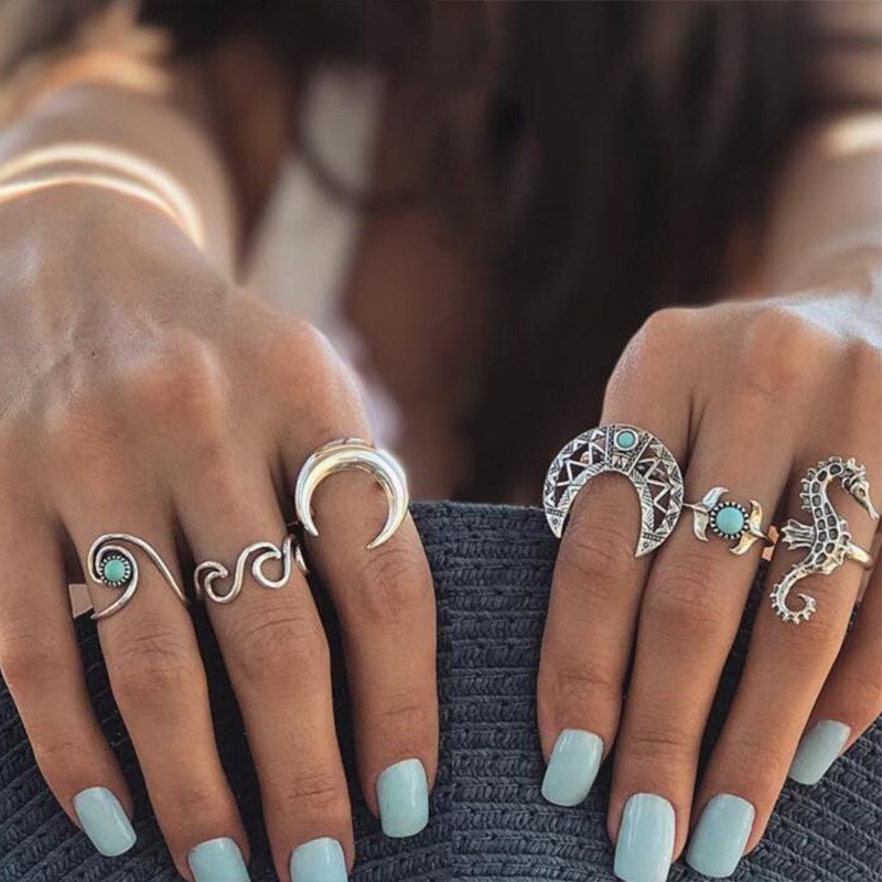 Exaggerated Jewelry women's accessories New Joint Ring set