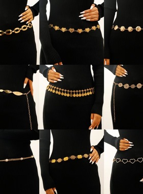 腰链Retro tassel coin waist chain women's fashion decoration