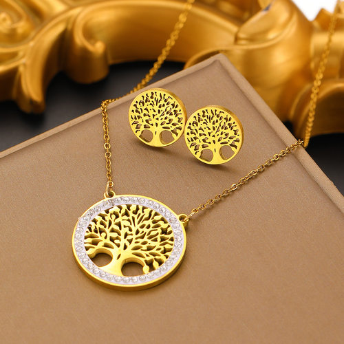 New Round Tree Life Pendant Accessories necklaces Earrings