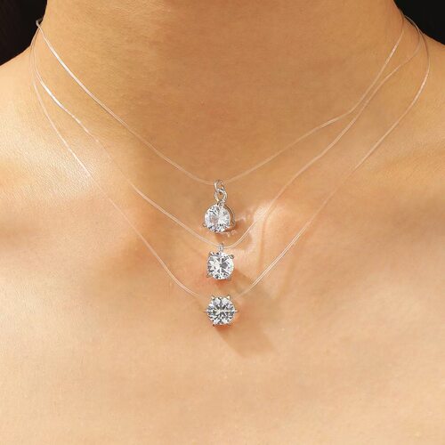 New glass fishing line necklace women with a cool jewelry