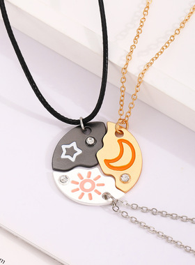 European American individuality necklace set Couple friends