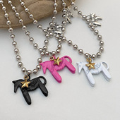 Pony Simple Pendant Cute Necklace Chain girl Clavicle