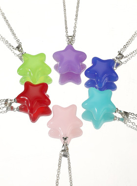 New pendant necklace, simple candy colored star necklace