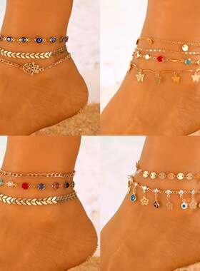 脚链Devil's Eye Foot Chain Jewelry Colorful Evil Eye anklet