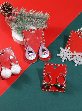 雪耳环 Christmas ball Tree Snowflake Jewelry Female Earrings