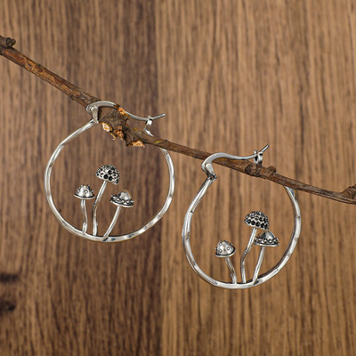 New retro ancient tree branch earrings carved ethnic style