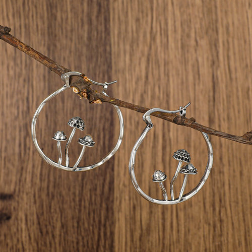 New retro ancient tree branch earrings carved ethnic style