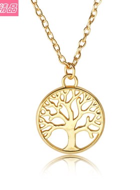European American Vintage Tree Pendant Necklace Women's 配饰