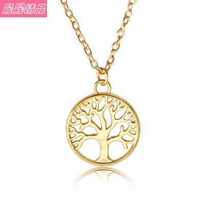 European American Vintage Tree Pendant Necklace Women's 配饰