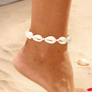 woven Jewelry Shell 贝壳编织脚链beach hand Foot style anklet