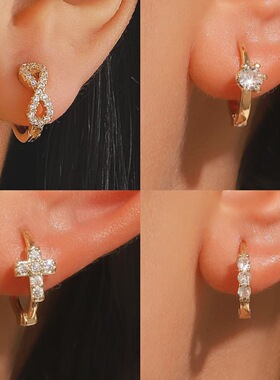 New style exquisite earrings letters numbers Ear button girl
