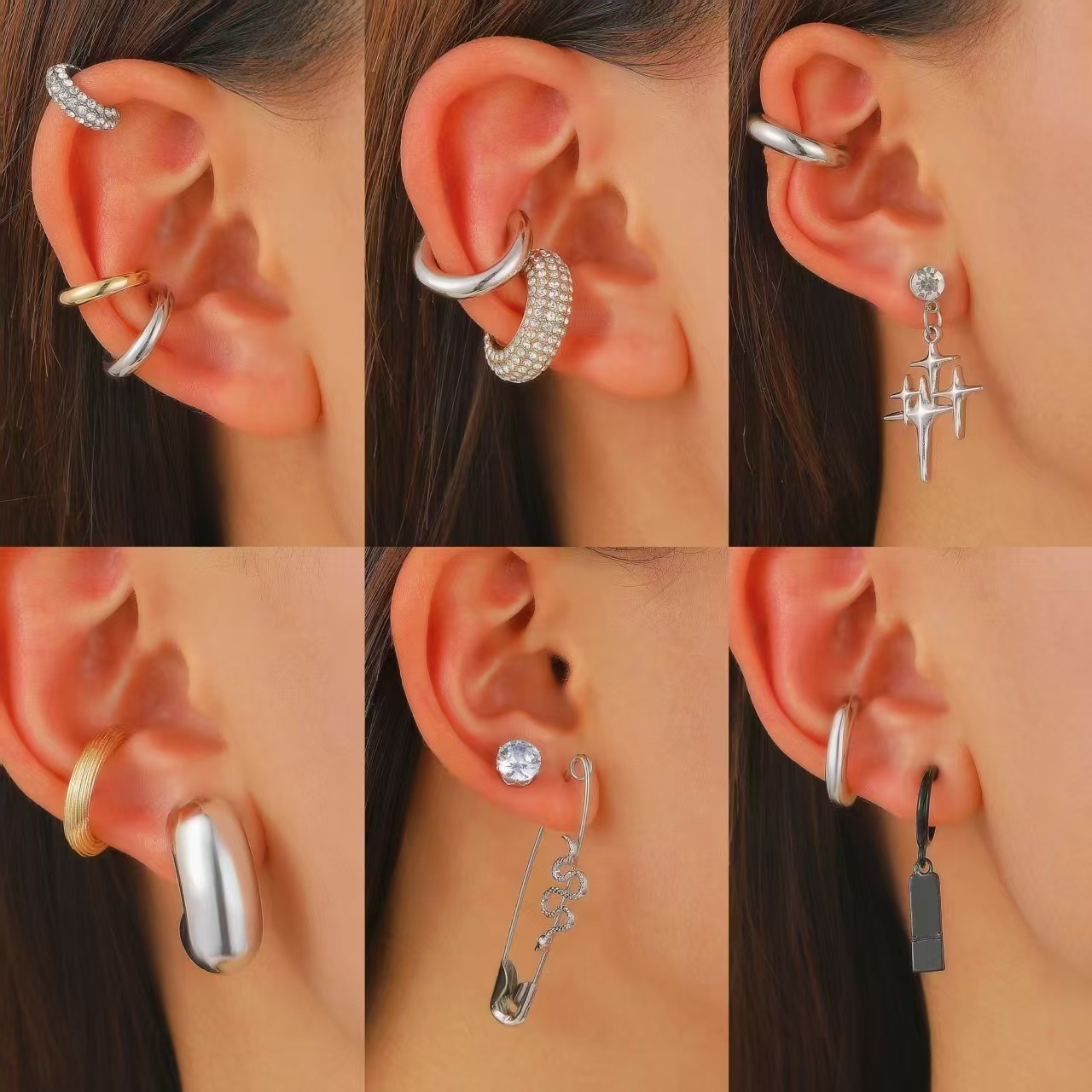 Jewelry Personalized Set Piercing Earrings Earstuds ear clip