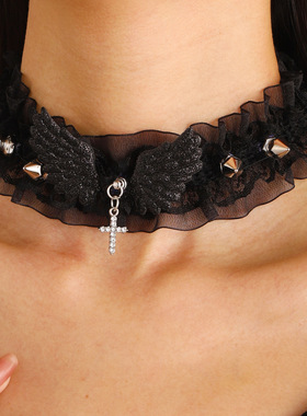 female niche design lace lolita choker punk short necklace