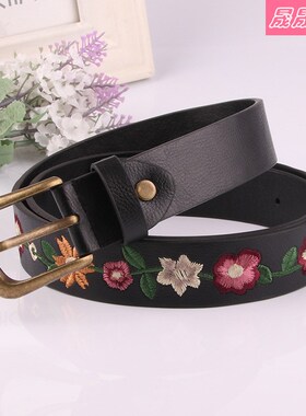 embroidery flower waistband belt retro belts fashion women