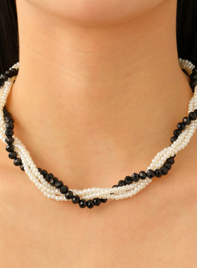 New beaded necklace for women, simple and personalized饰品女