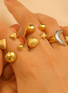 New Star Moon Ring Feminine Style Rings atmosphere Jewelry