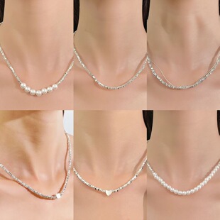 Silver Elegant New necklace women's shape collarbone chain
