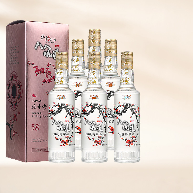 八八坑道梅开如意 58度清香型白酒 台湾纯粮高粱酒500ml*6瓶