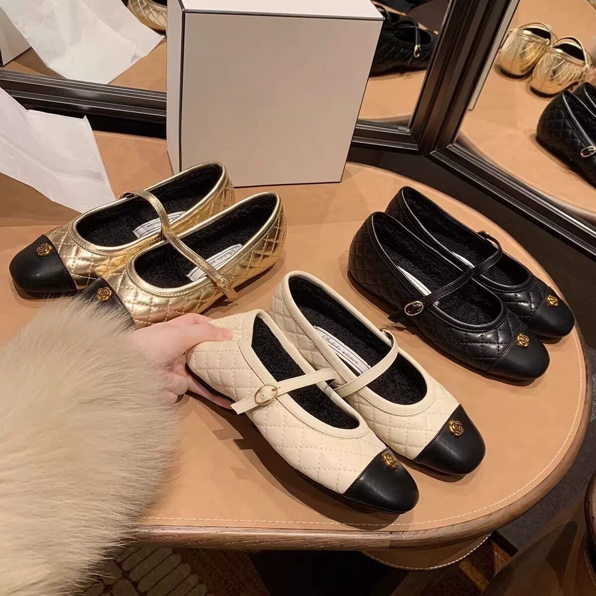 法式复古平底菱格内增高加绒百搭休闲毛毛玛丽珍鞋芭蕾风单鞋女,女鞋,玛丽珍鞋,淘宝优惠券,粉丝福利购,淘宝优惠卷