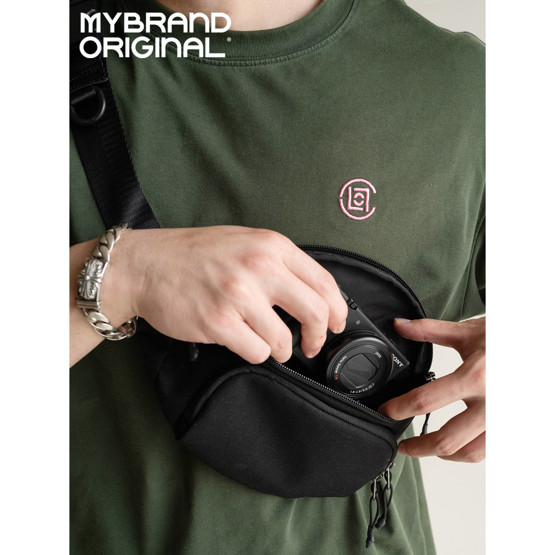 MYBRANDORIGINAL2026春新款快拆包带考杜拉尼龙户外跑步胸包MK006