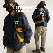 MYBRANDORIGINAL 潮流骑行斜挎包男拼接高级撞色休闲包4L MK3001