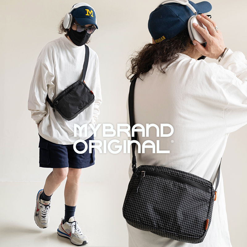MYBRANDORIGINAL时尚格纹斜挎包