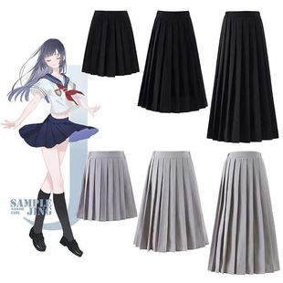 女 半身裙日系jk制服甜美裙百搭学院风班服黑色百褶短裙中长裙大码