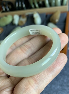 超值精品纯天然正宗新疆和田玉且末料青白玉手镯小圈口玉镯子首饰