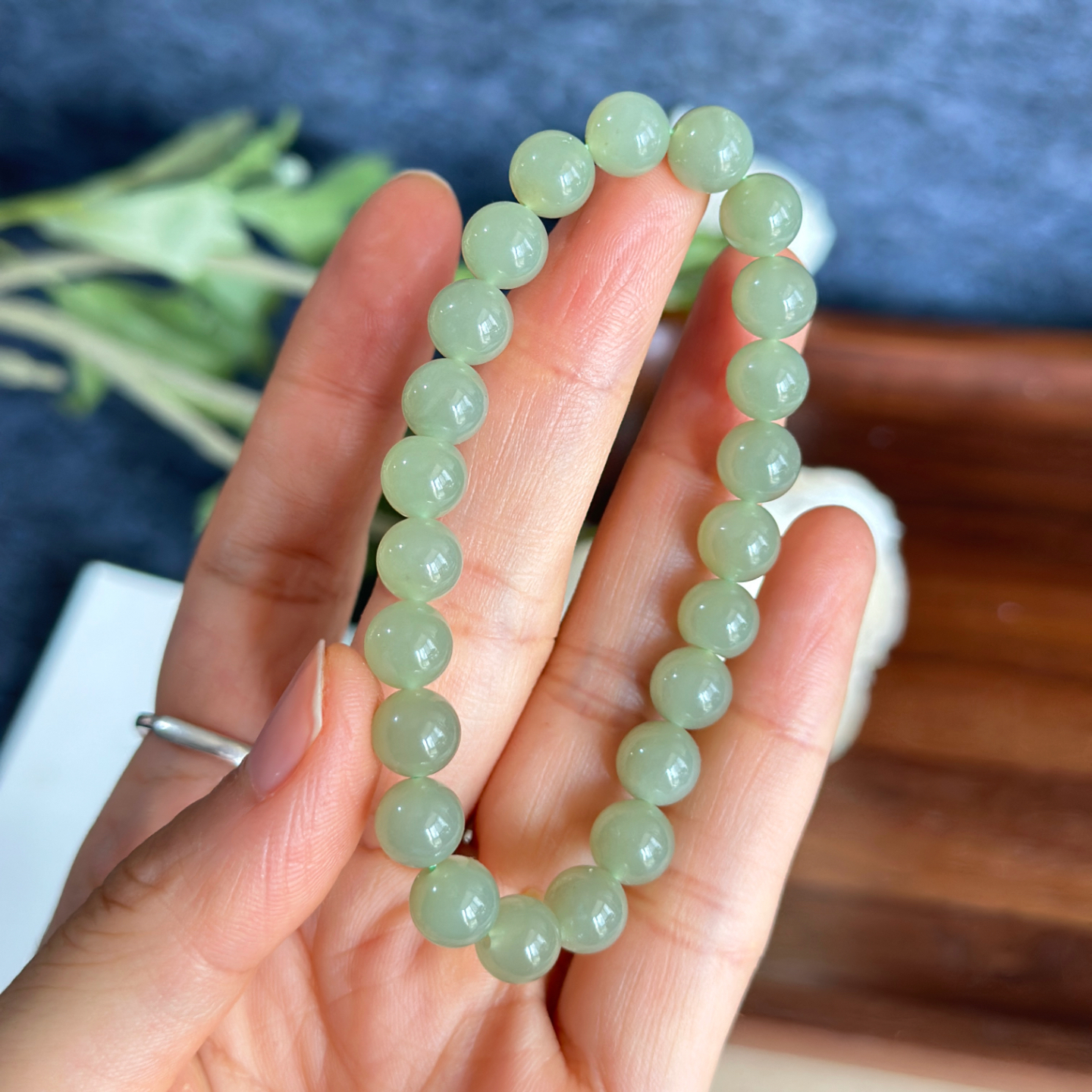 超值福利纯天然正宗新疆和田玉若羌料青黄口手串8mm圆珠玉石手链